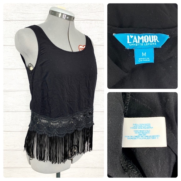 •NANETTE LEPORE• Tassel Fringe Festival Lace Tank - Picture 3 of 4